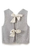Open back bow sweater